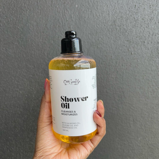 ORGANYA Shower Oil with Almond and Jojoba Oil - Cleanses & Moisturises
