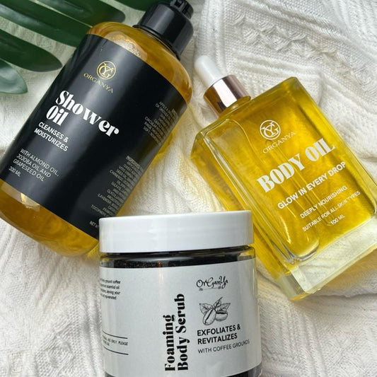 Body Shower & Shine Trio - Cleanse, Exfoliate & Moisturise