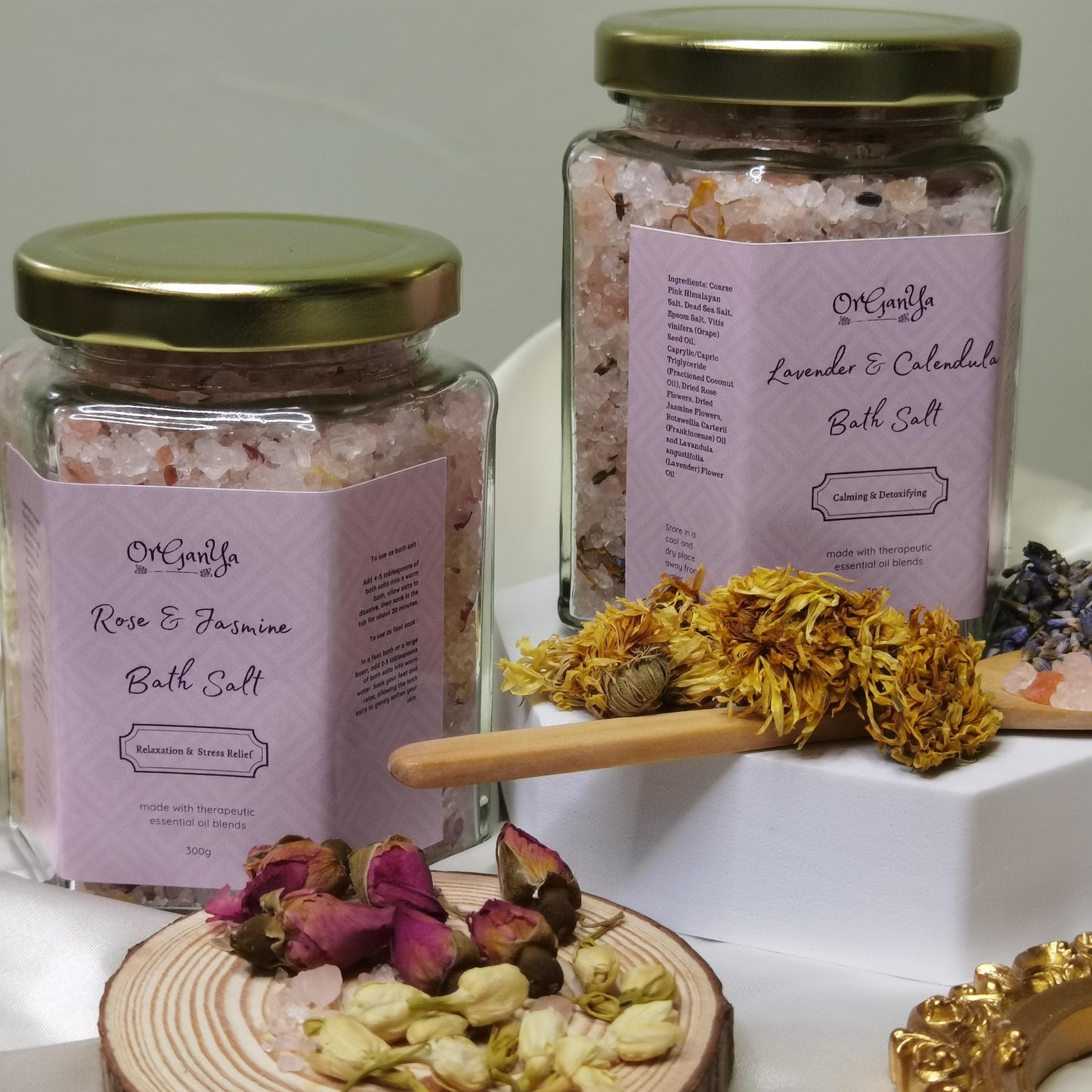 ORGANYA Bath Salt & Foot Soak - Pink Himalayan, Epsom & Dead Sea Salt